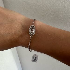 NWT Kendra Scott Elaina silver bracelet with clear gemstone